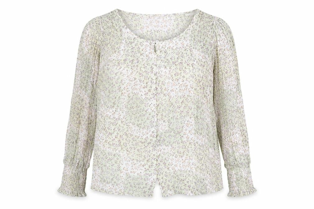Bonmarché Womens Multicoloured Floral Viscose Basic Blouse Size 14 Round Neck