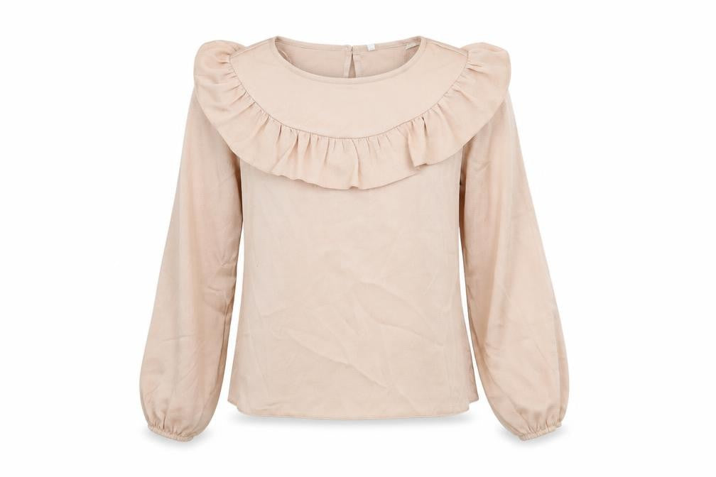 C&A Womens Pink Polyester Basic Blouse Size 10 Round Neck - Frill