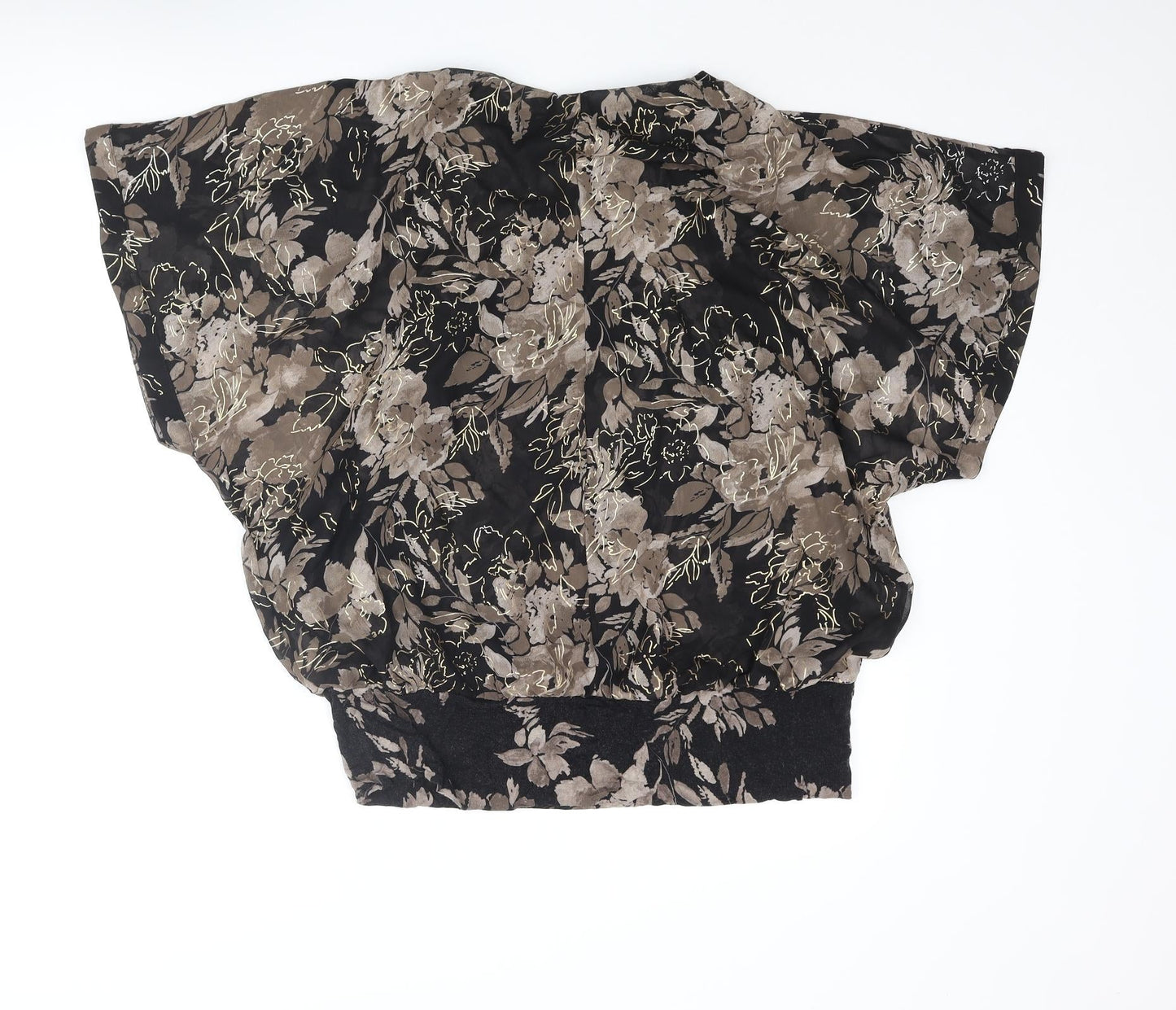 David Emanuel Womens Multicoloured Floral Polyester Basic Blouse Size 18 Round Neck