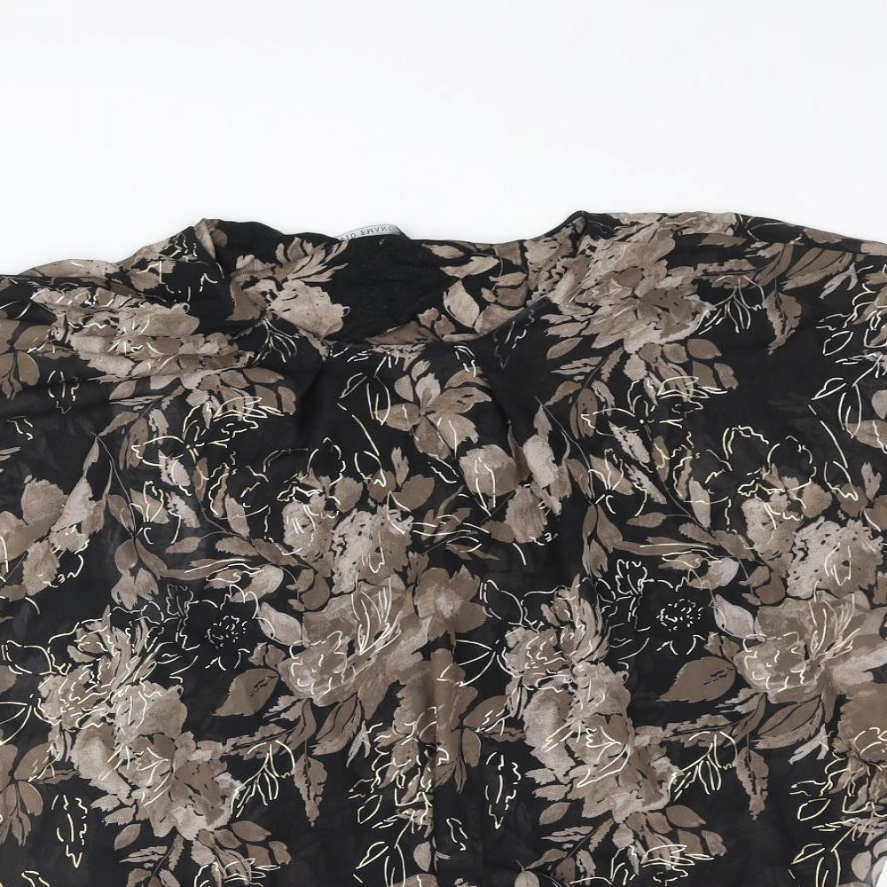 David Emanuel Womens Multicoloured Floral Polyester Basic Blouse Size 18 Round Neck