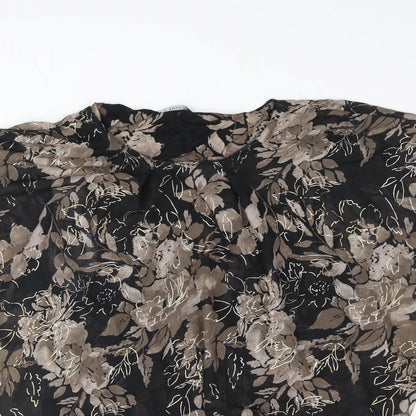 David Emanuel Womens Multicoloured Floral Polyester Basic Blouse Size 18 Round Neck