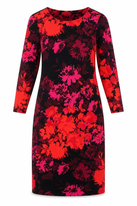 Debenhams Womens Multicoloured Floral Polyester Pencil Dress Size 10 Round Neck Pullover - Belted