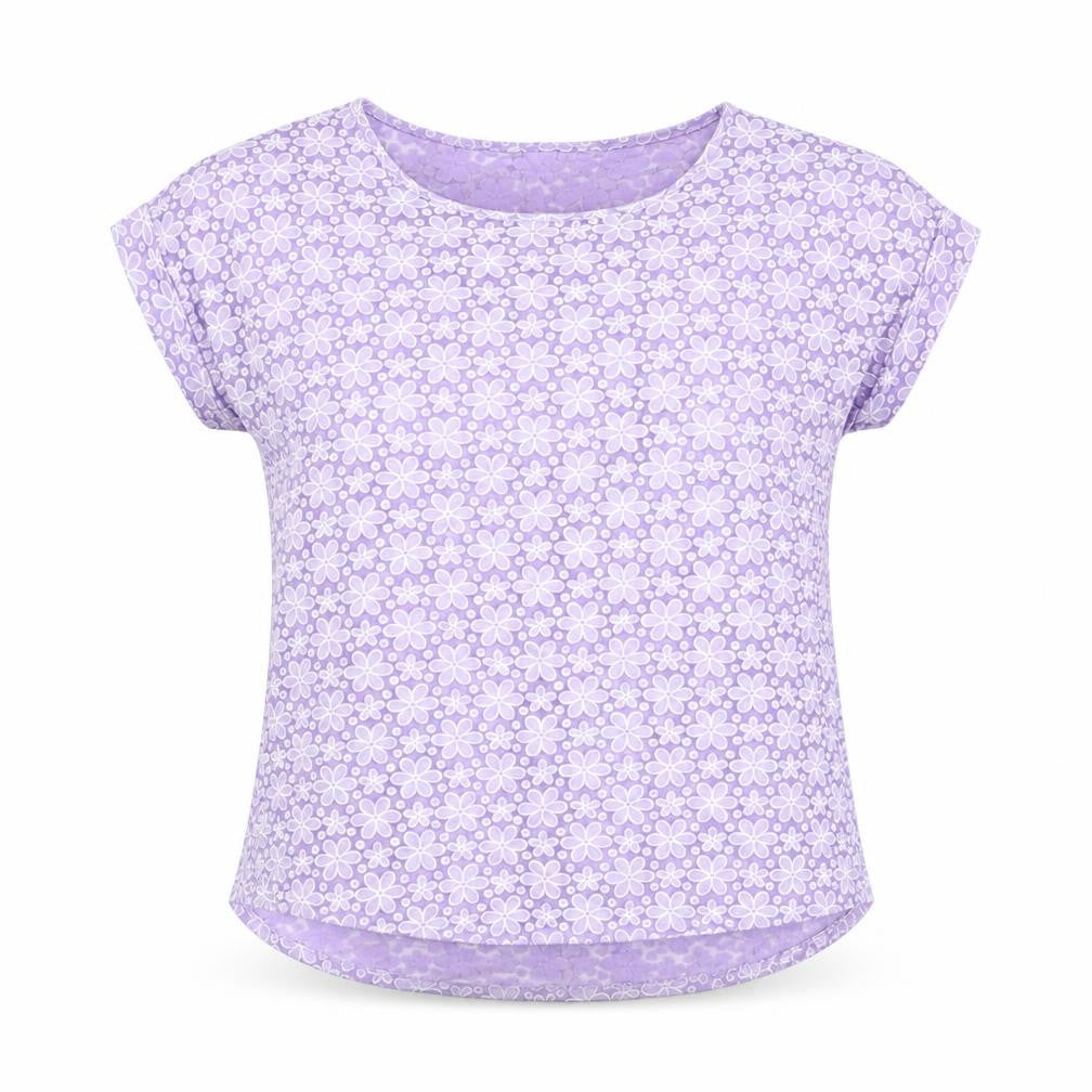 Marks & Spencer Womens Purple Floral Viscose Basic Blouse Size 8 Round Neck