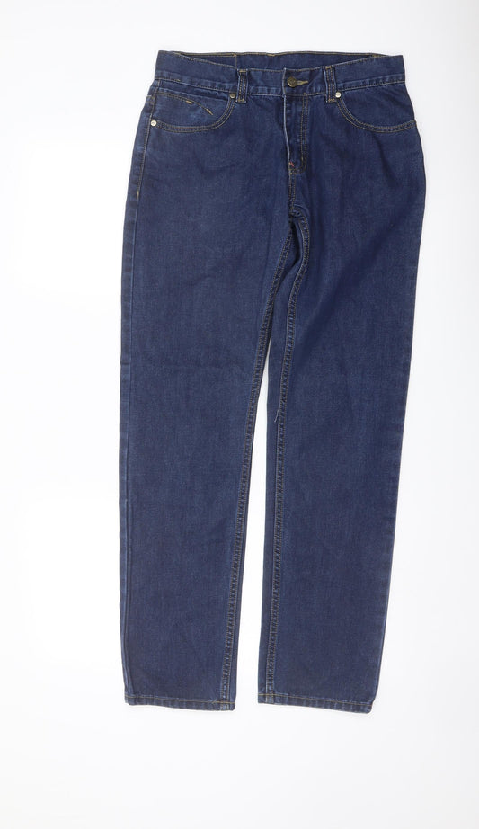 SCG Mens Blue Cotton Straight Jeans Size 30 in L30 in Regular Button