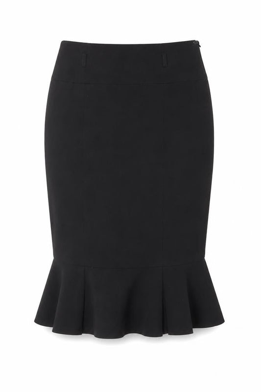 Marks & Spencer Womens Blue Polyester Flare Skirt Size 12 Zip