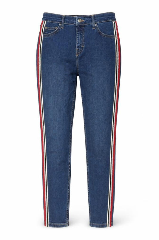 Topshop Womens Blue Cotton Skinny Jeans Size 30 in L25 in Regular Button