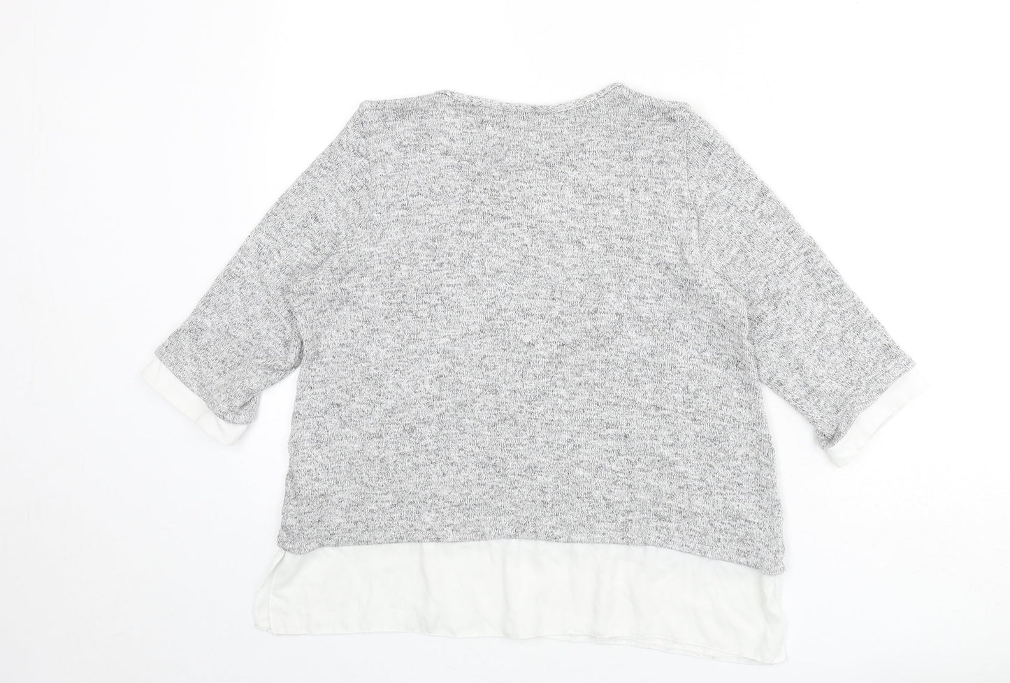 Wallis Womens Grey Boat Neck Viscose Pullover Jumper Size 14