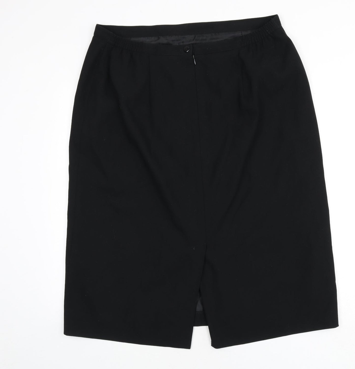 ELVI Womens Black Polyester Straight & Pencil Skirt Size 10 Zip - Slit