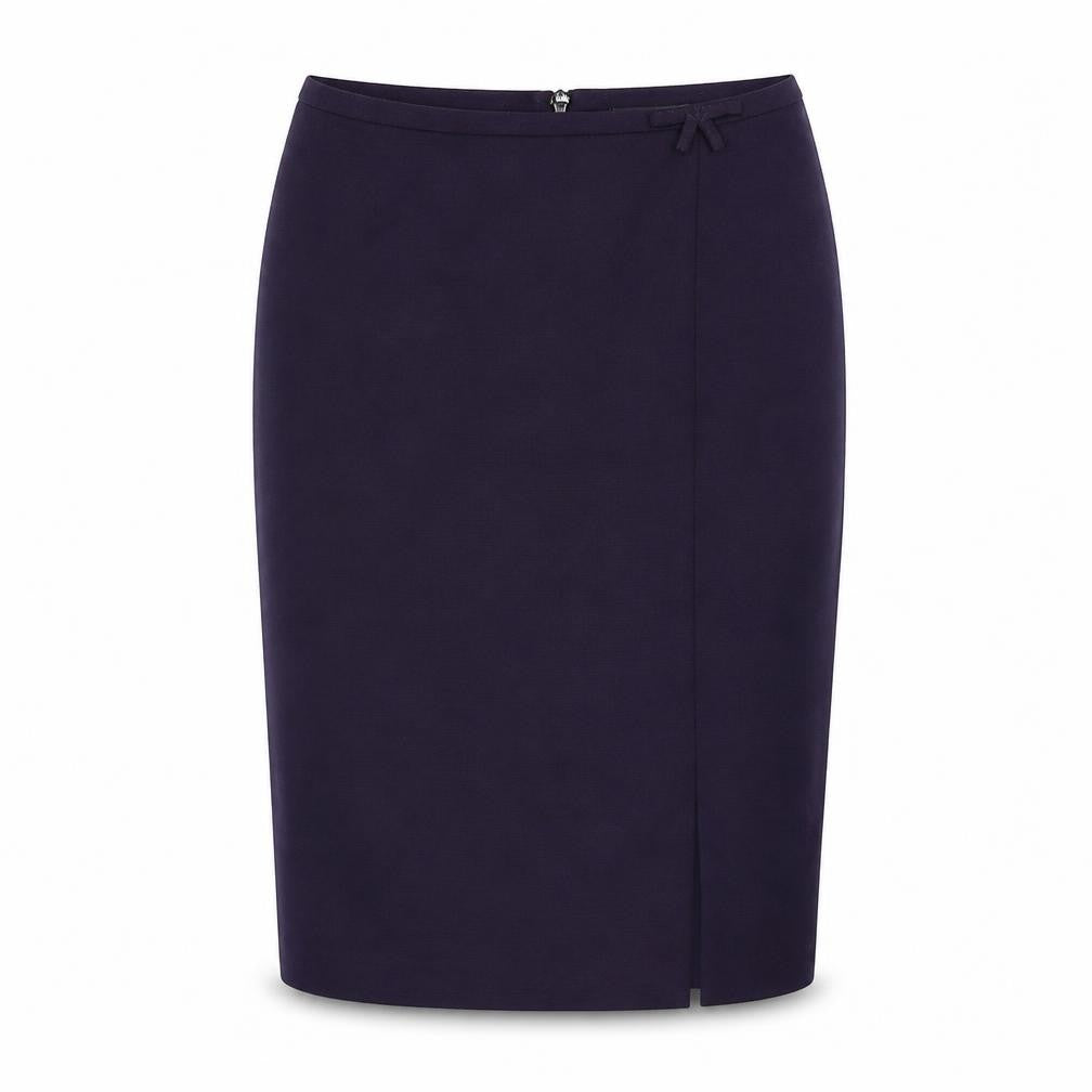 Marks & Spencer Womens Purple Polyester Straight & Pencil Skirt Size 10 Zip - Slit