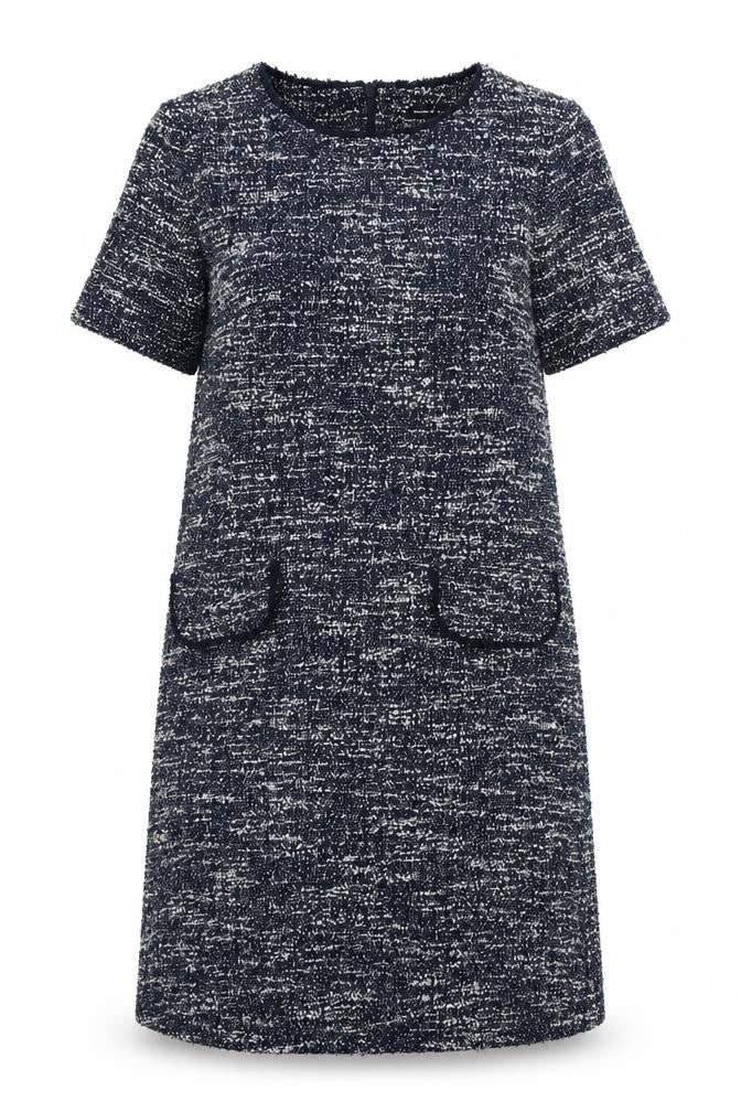 Roman Womens Blue Polyester Sheath Size 10 Round Neck Zip