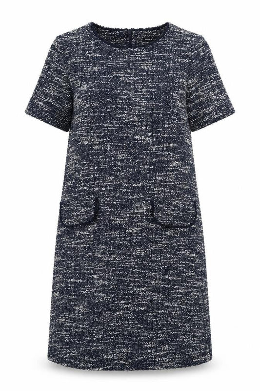 Roman Womens Blue Polyester Sheath Size 10 Round Neck Zip