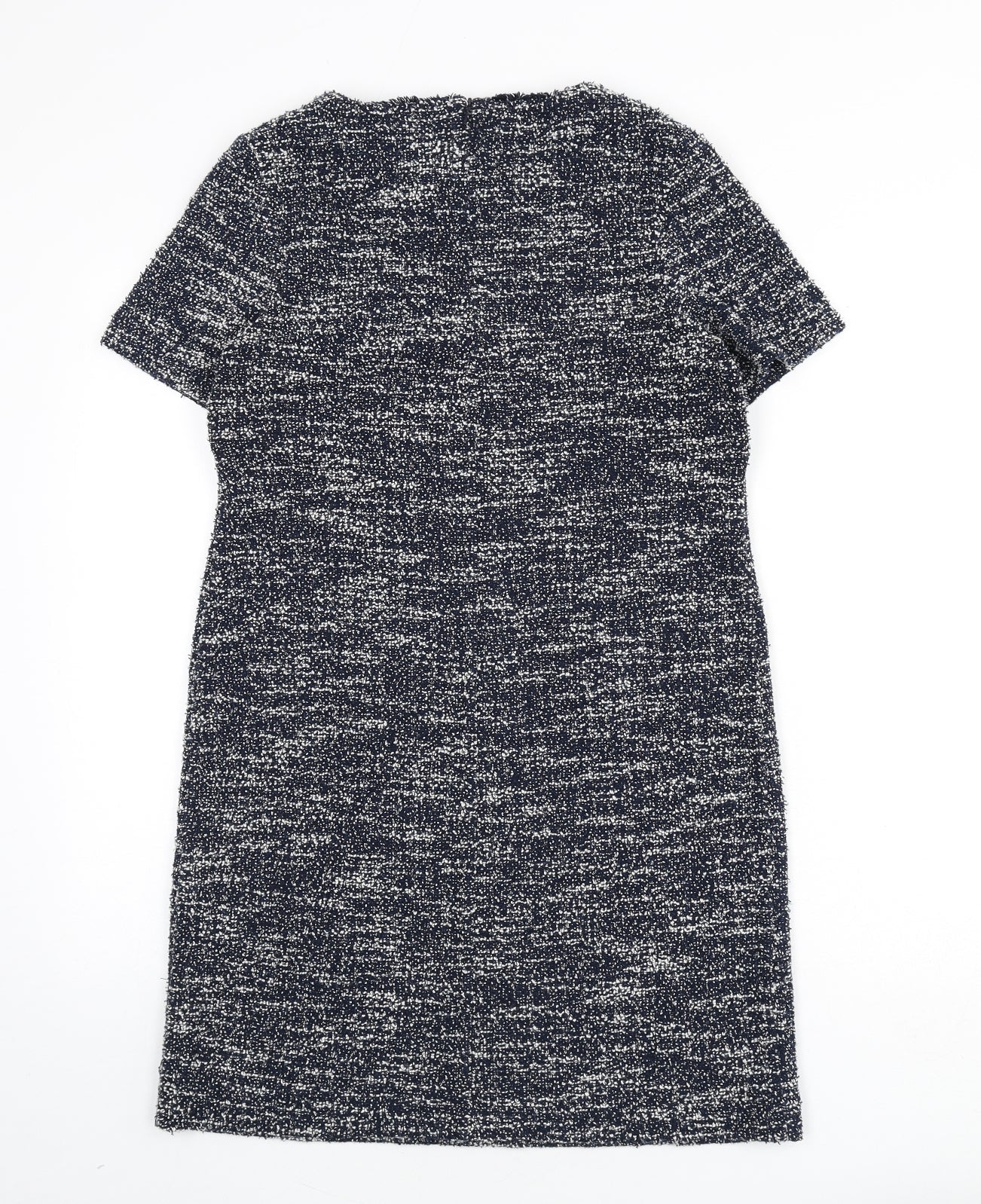 Roman Womens Blue Polyester Sheath Size 10 Round Neck Zip