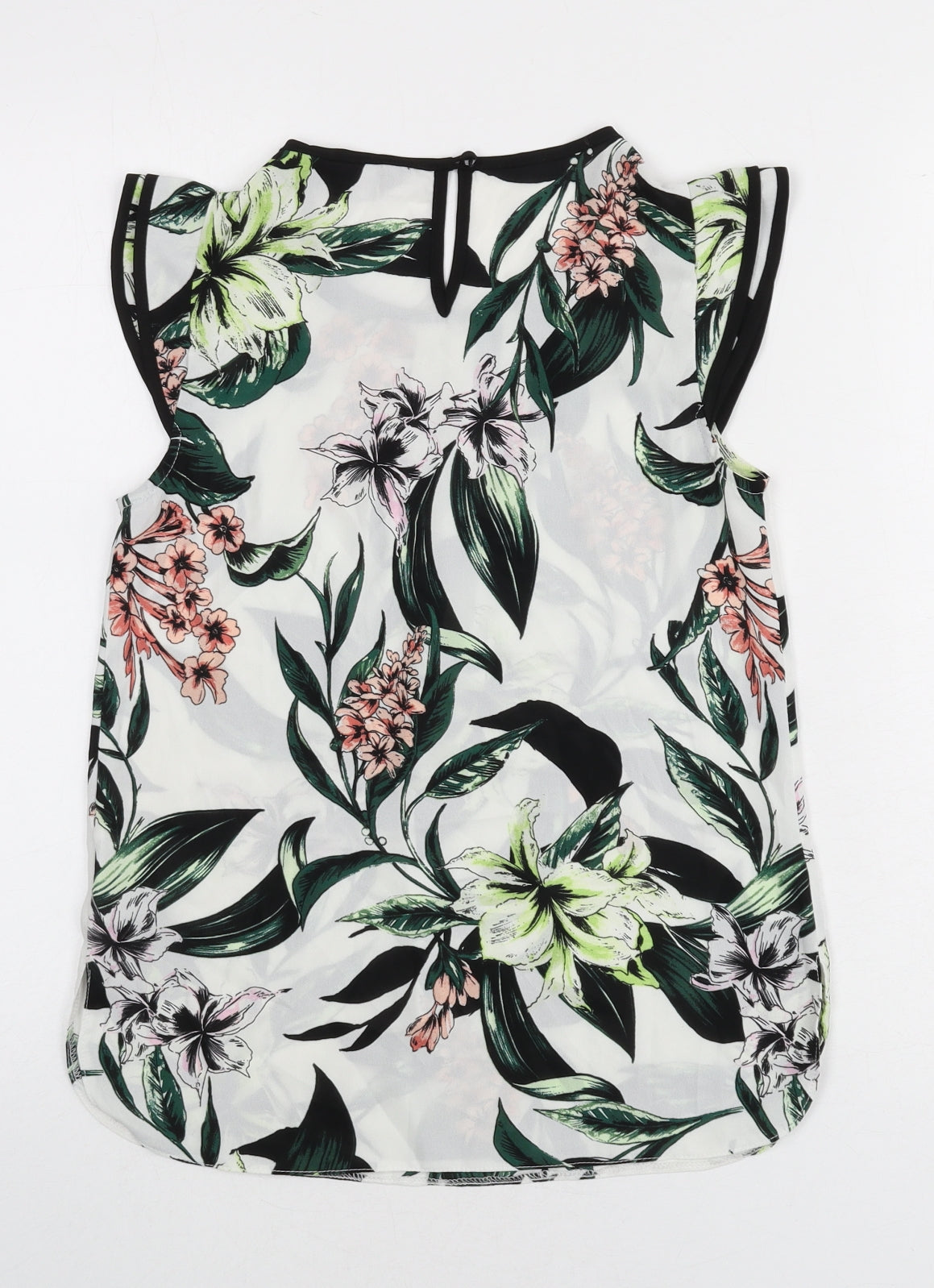 Dorothy Perkins Womens Multicoloured Floral Polyester Basic Blouse Size 6 Round Neck