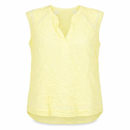 Warehouse Womens Yellow Polyester Basic Tank Size 16 V-Neck - Mesh Panels