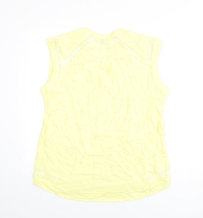 Warehouse Womens Yellow Polyester Basic Tank Size 16 V-Neck - Mesh Panels