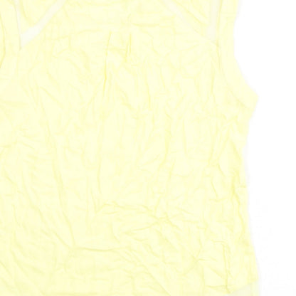 Warehouse Womens Yellow Polyester Basic Tank Size 16 V-Neck - Mesh Panels