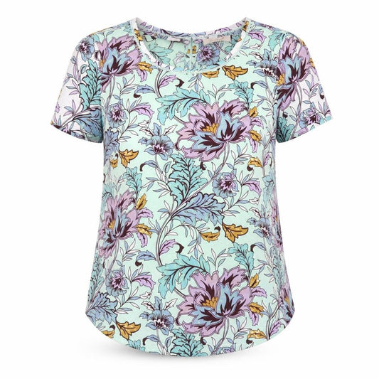 Marks and Spencer Womens Multicoloured Floral Polyester Basic Blouse Size 10 Round Neck