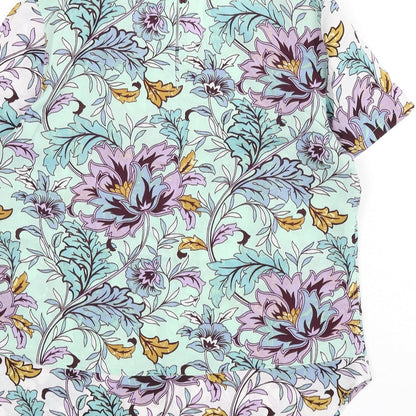 Marks & Spencer Womens Multicoloured Floral Polyester Basic Blouse Size 10 Round Neck