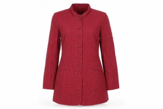 Monsoon Womens Red Overcoat Coat Size 10 Button