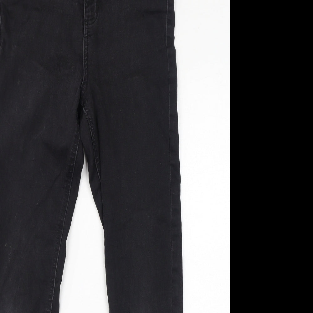 Marks and Spencer Womens Black Cotton Skinny Jeans Size 10 L28 in Regular Zip - Super Skinny