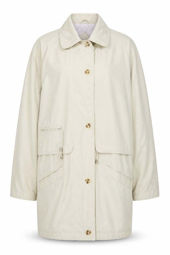 Variations Womens Beige Overcoat Coat Size 16 Button