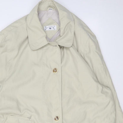 Variations Womens Beige Overcoat Coat Size 16 Button