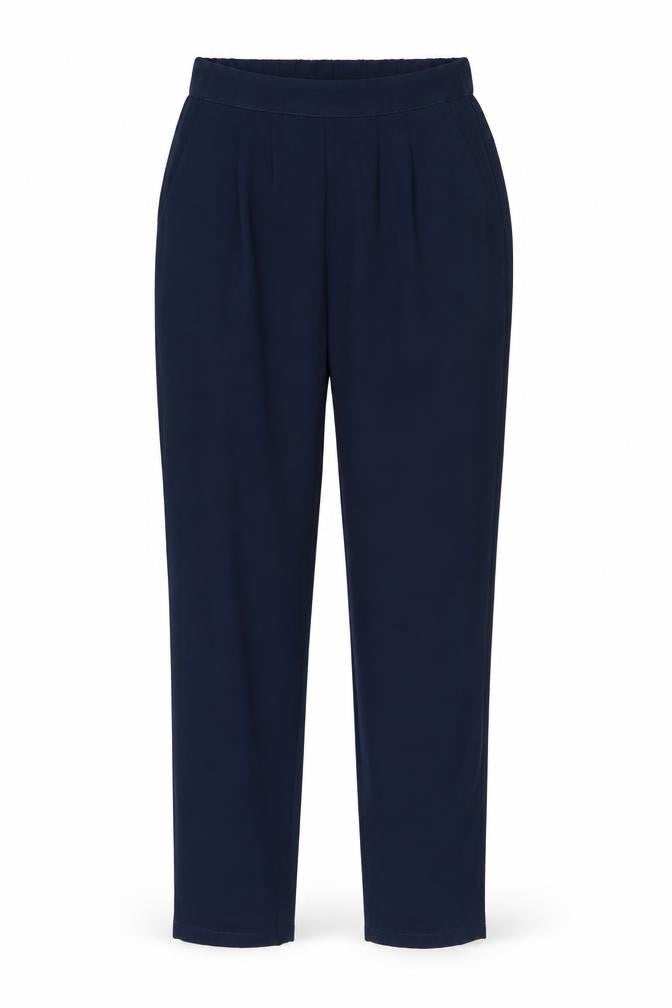 And Less Womens Blue Polyester Trousers Size 8 L28 in Regular
