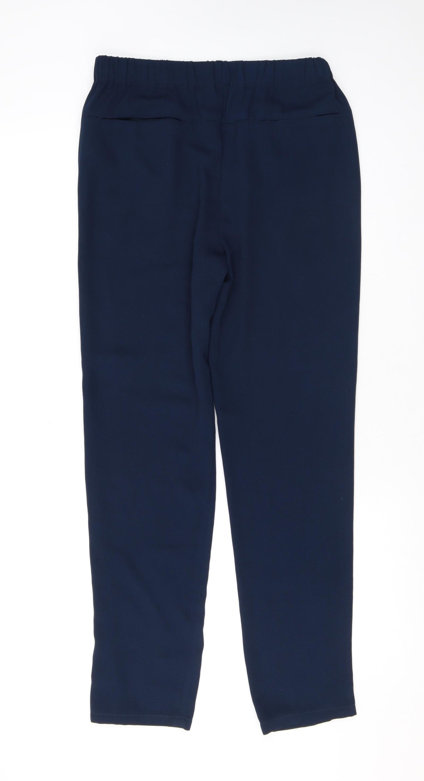 And Less Womens Blue Polyester Trousers Size 8 L28 in Regular