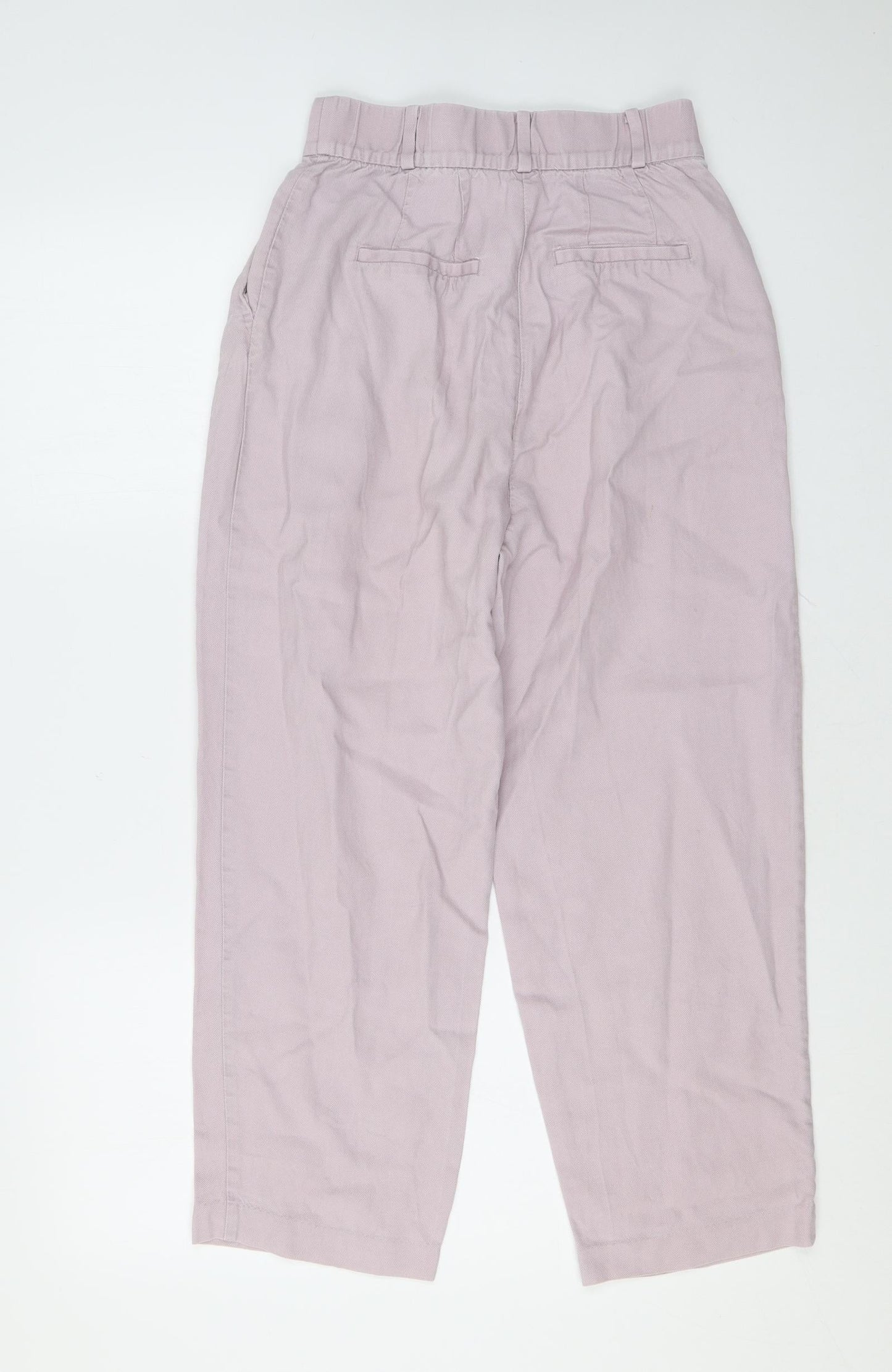 H&M Womens Purple Lyocell Trousers Size 8 L24 in Regular Zip