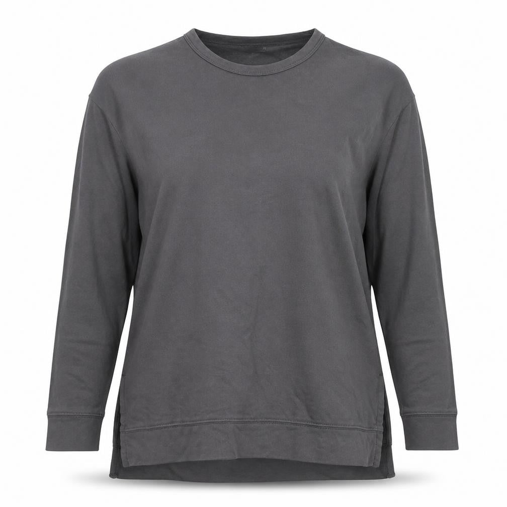 Apeiyu Womens Grey Cotton Pullover Sweatshirt Size L Pullover - Pockets