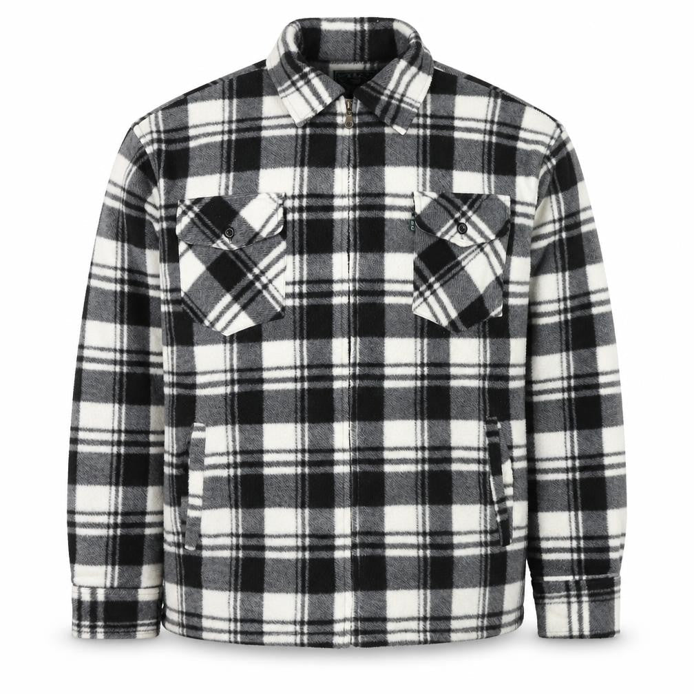 MBC Mens Black Check Jacket Size L Zip