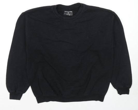 PRETTYLITTLETHING Womens Black Cotton Pullover Sweatshirt Size M Pullover