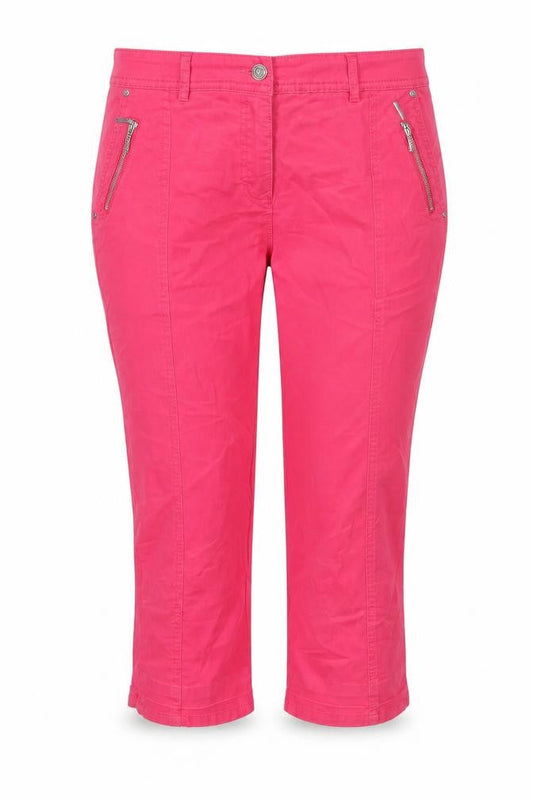Canda Womens Pink Cotton Cropped Jeans Size 10 L21 in Regular Zip