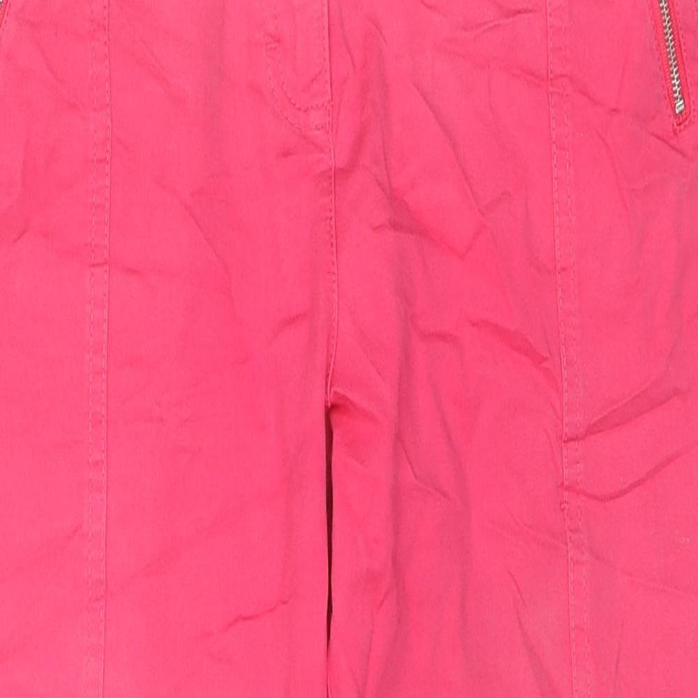 Canda Womens Pink Cotton Cropped Jeans Size 10 L21 in Regular Zip