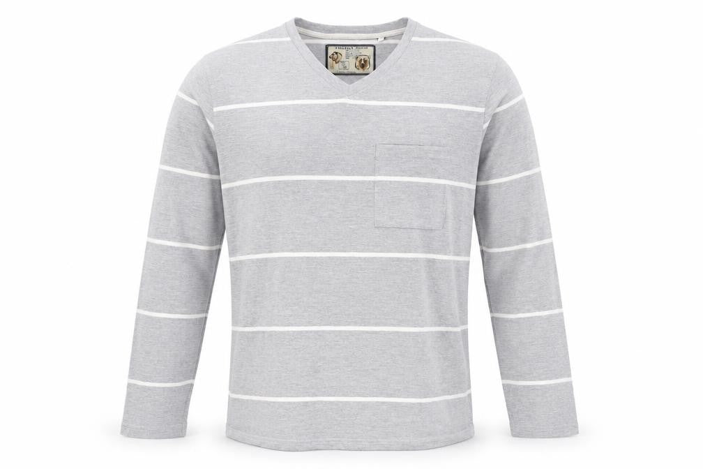 Shilton Passport Mens Grey Striped Polyester Pullover Sweatshirt Size M
