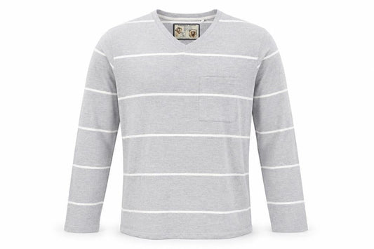 Shilton Passport Mens Grey Striped Polyester Pullover Sweatshirt Size M