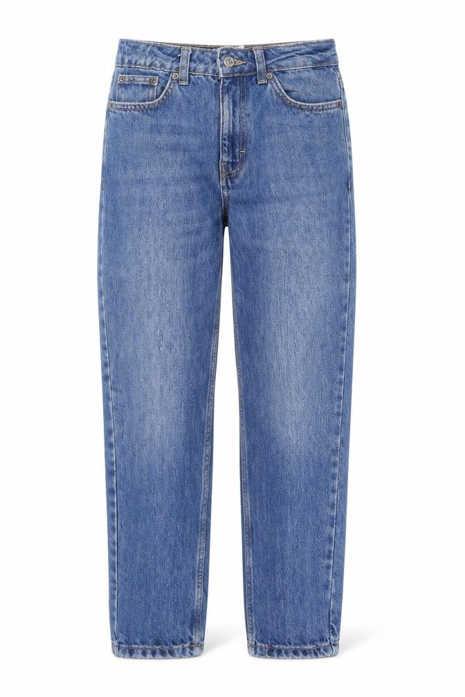 Topshop Womens Blue Cotton Straight Jeans Size 24 in L30 in Regular Zip