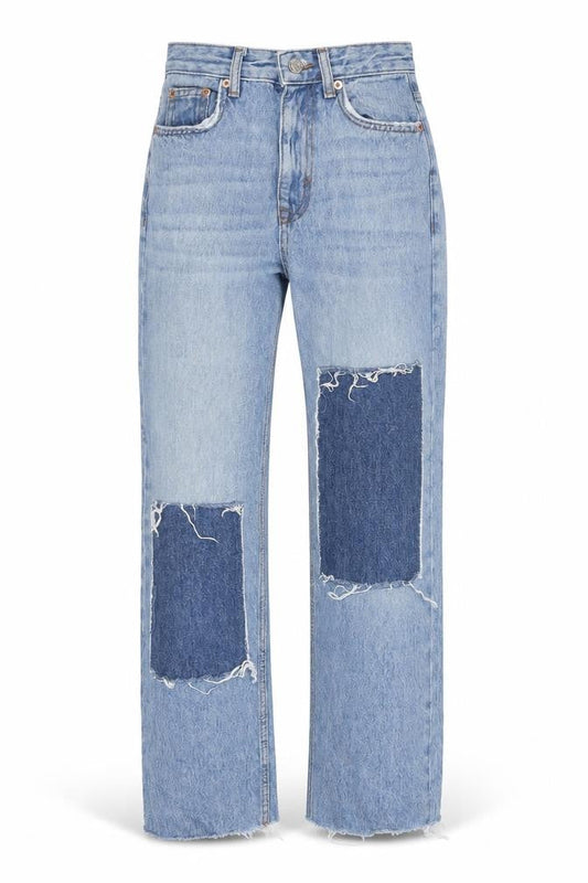 Pull&Bear Womens Blue Cotton Straight Jeans Size 4 L26 in Regular Zip