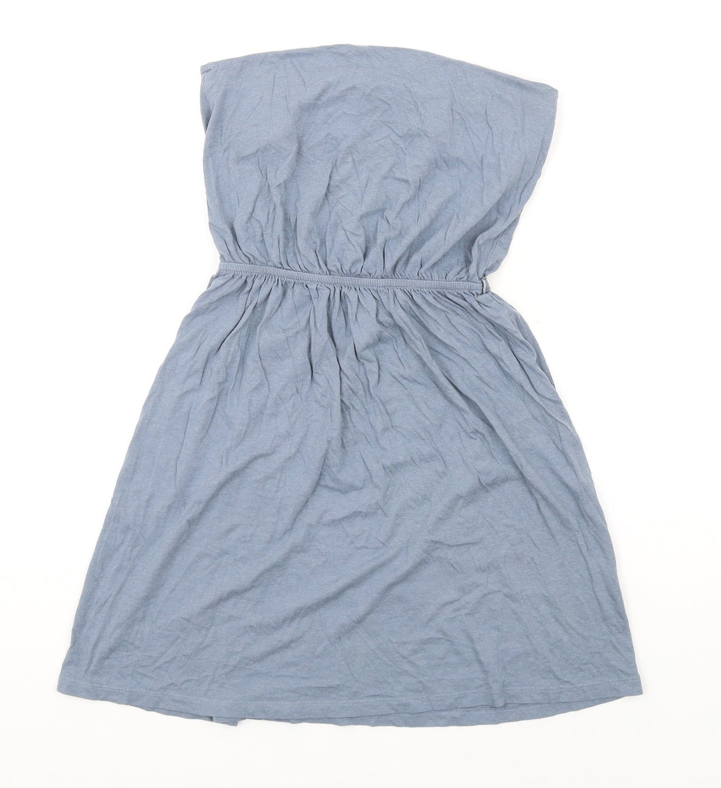H&M Womens Blue Cotton A-Line Size S Square Neck Pullover