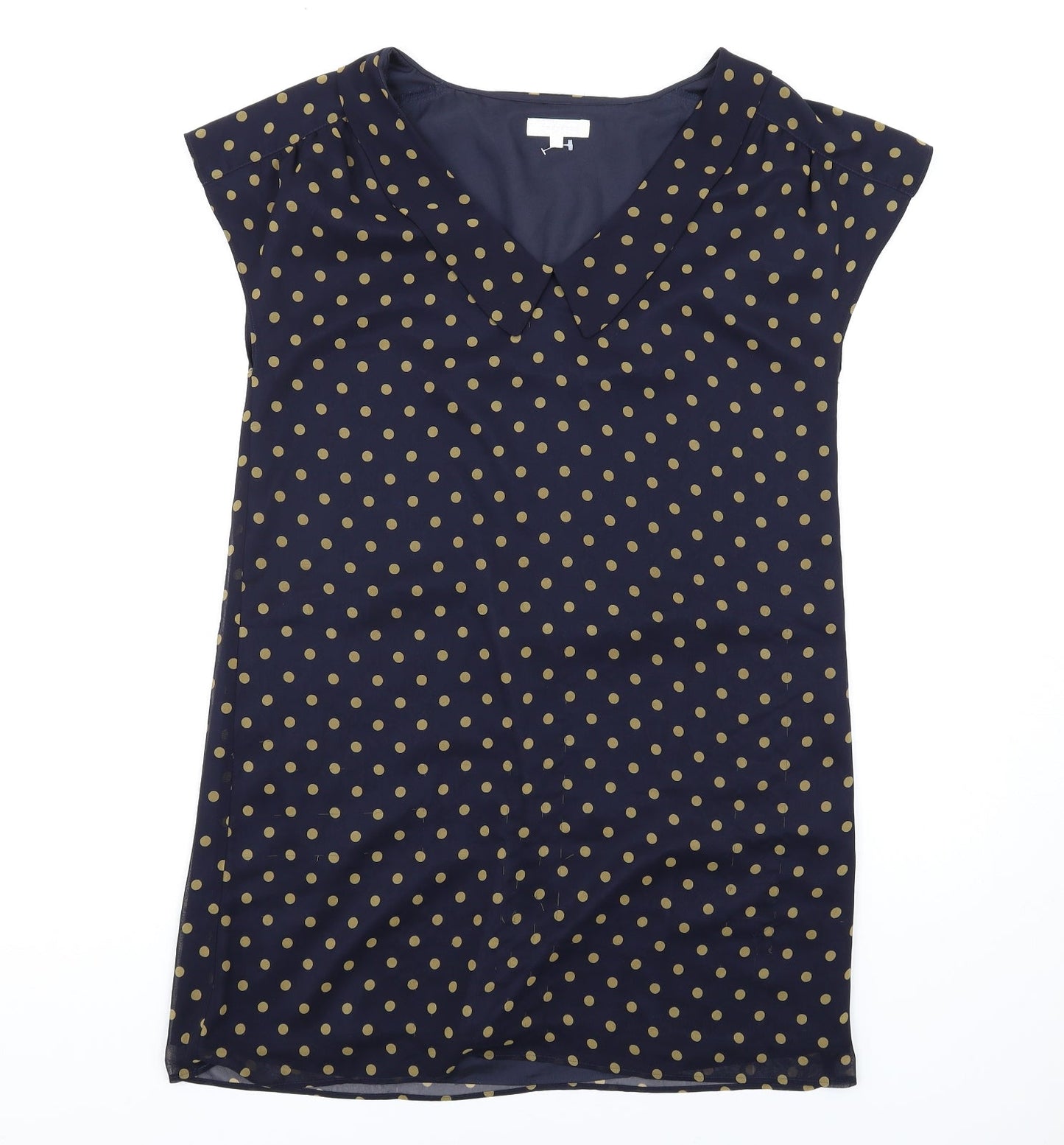 Freddy Emue Womens Blue Polka Dot Polyester A-Line Size 10 V-Neck Pullover