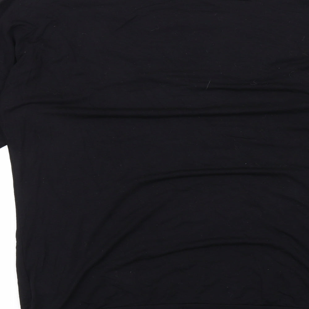 Principles Womens Black Viscose Basic T-Shirt Size 12 Boat Neck