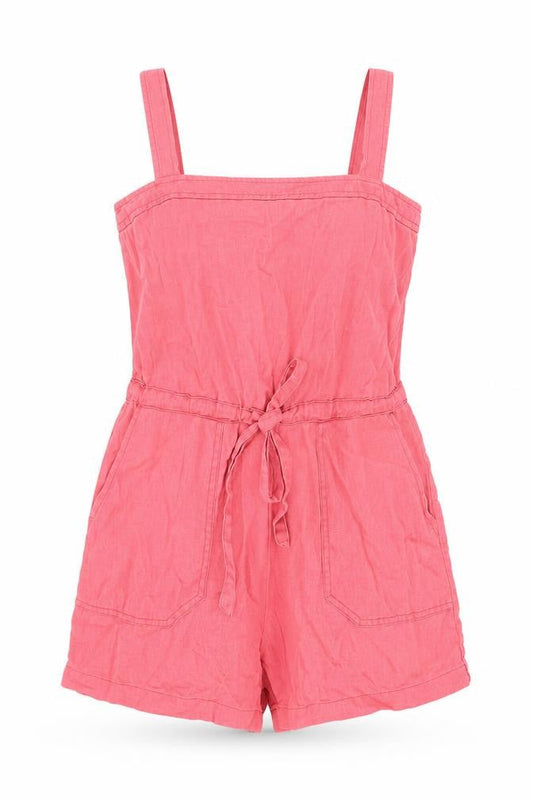 Gap Womens Red Linen Playsuit One-Piece Size 8 L4 in Zip