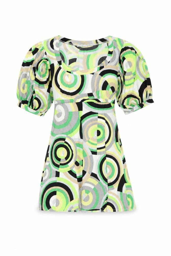 Elise Ryan Womens Multicoloured Geometric Polyester Basic Blouse Size S Scoop Neck