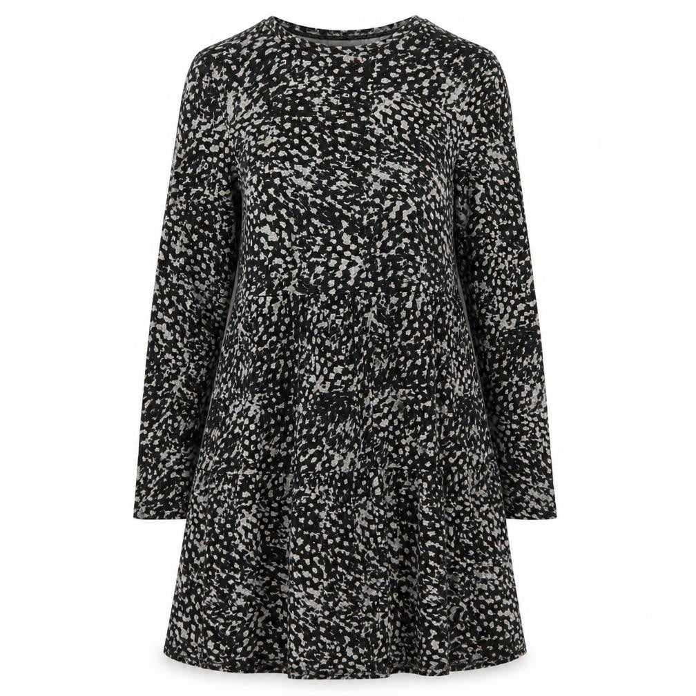 River Island Womens Black Geometric Polyester A-Line Size 12 Round Neck Pullover