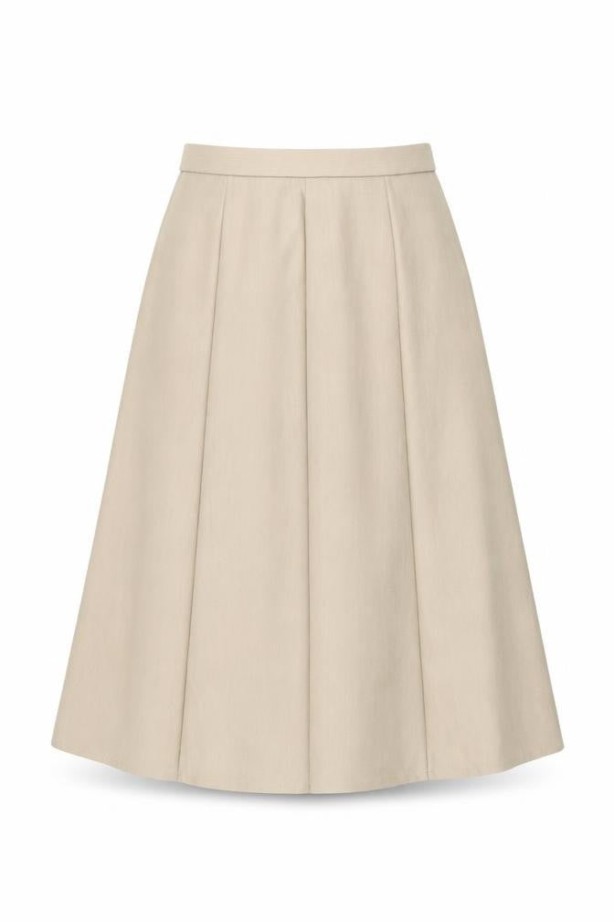 Karelia Womens Beige Polyester Swing Skirt Size 16 Zip