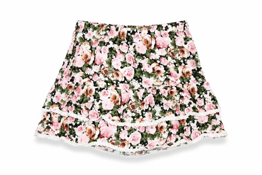 FOREVER 21 Womens Multicoloured Floral Rayon Mini Skirt Size M