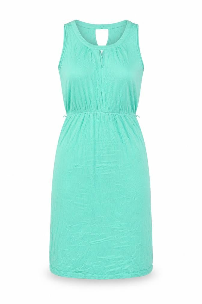 Oasis Womens Green Viscose Shift Size S Scoop Neck Button - Keyhole Neck