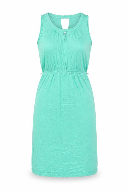 Oasis Womens Green Viscose Shift Size S Scoop Neck Button - Keyhole Neck