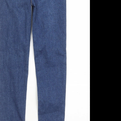 Brand and care label for Denim & Co. girls’ blue cotton jegging jeans, size 9-10, years, 22-inch leg regular - fringe detail