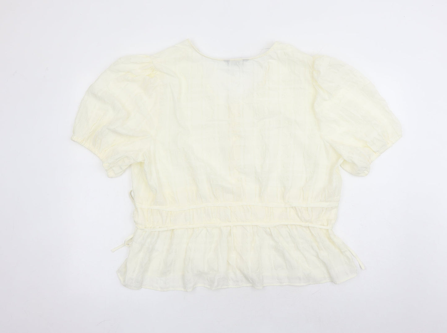 Marks and Spencer Womens Ivory Polyester Basic Blouse Size 20 Round Neck